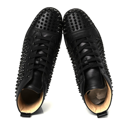 Christian Louboutin Calfskin Mens Louis Spikes Flat Sneakers 42.5 Black 2 of 10