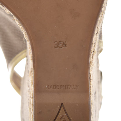 Prada Jacquard Logo Wedge Sandals 35.5 Corda Yellow 8 of 11