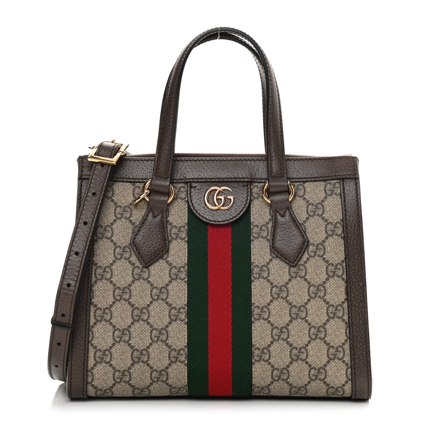 GG Supreme Monogram Small Ophidia Tote Bag Brown