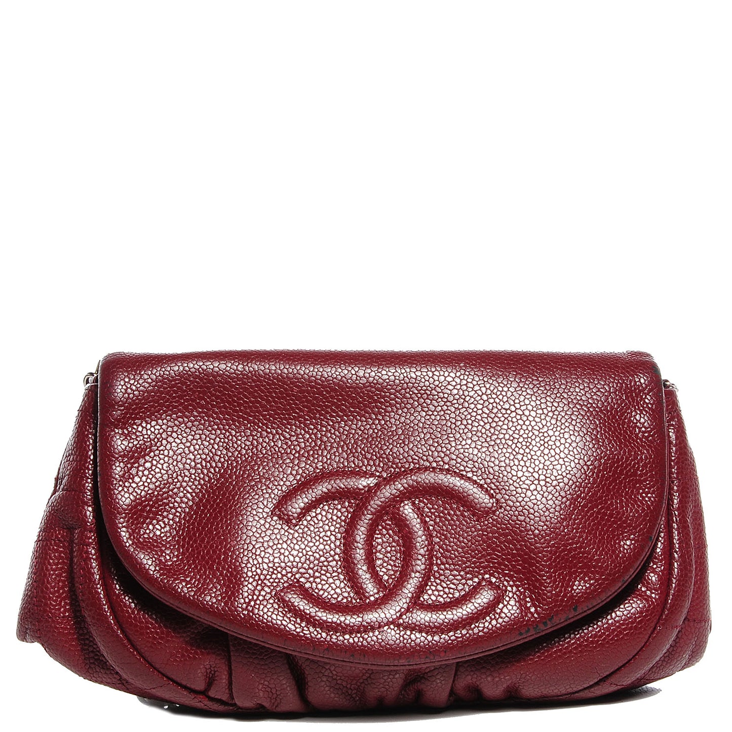 Caviar Half Moon Wallet On Chain WOC Dark Red