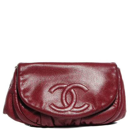 Chanel Caviar Half Moon Wallet On Chain WOC Dark Red 1 of 10