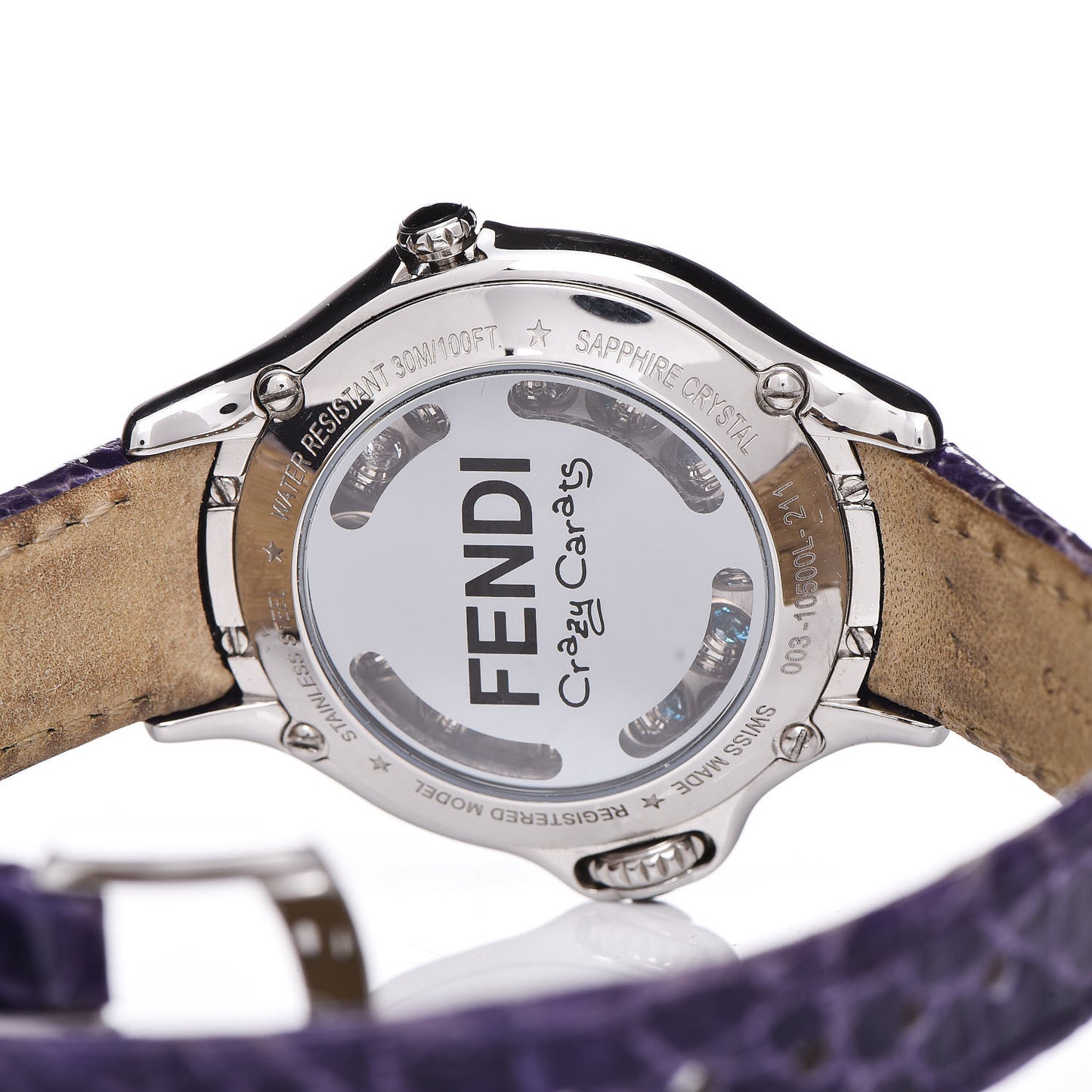 Stainless Steel Alligator Diamond Topaz 33mm Crazy Carats Rotating Gem Quartz Watch