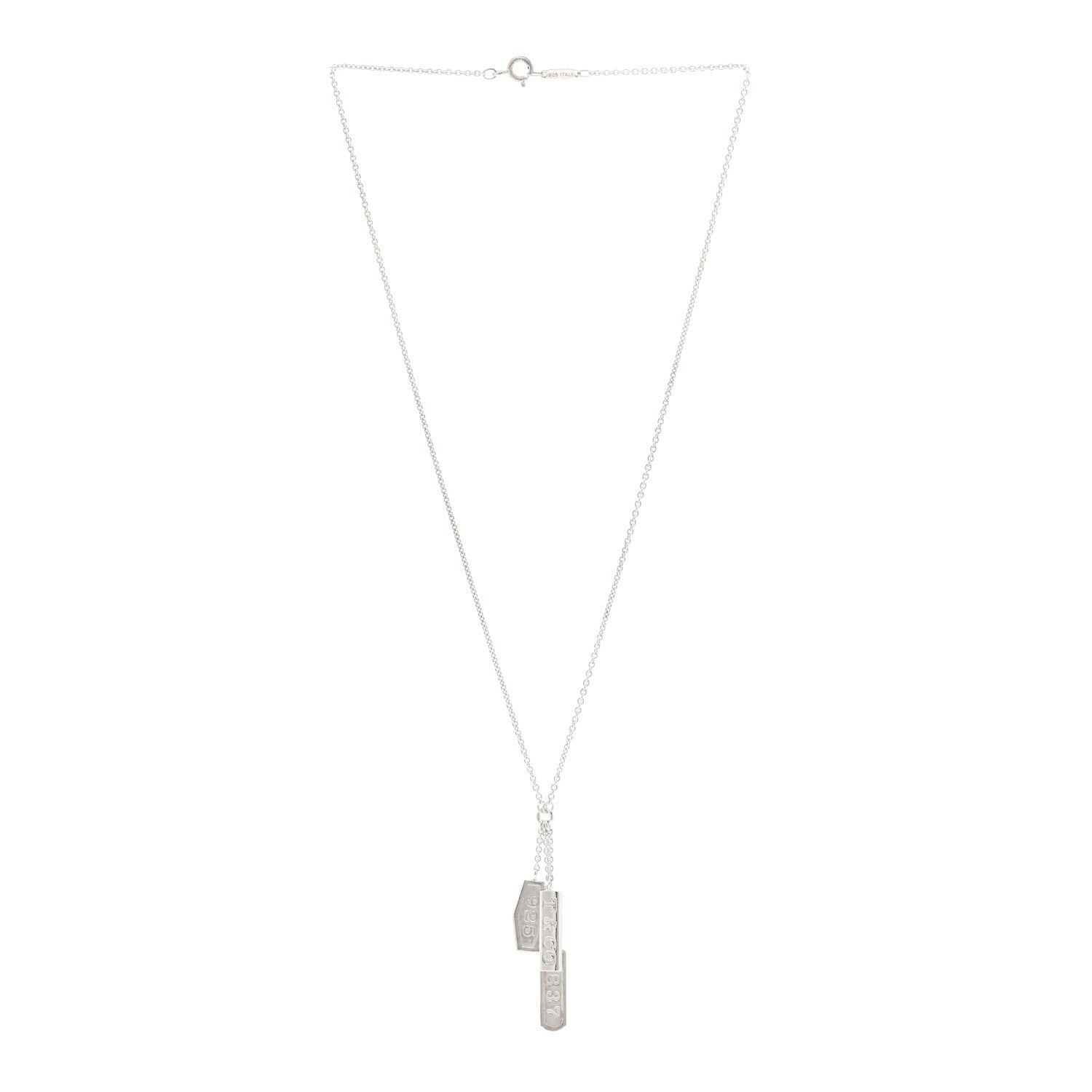 Tiffany Sterling Silver 1837 Triple Tag Lariat Necklace 3 of 4