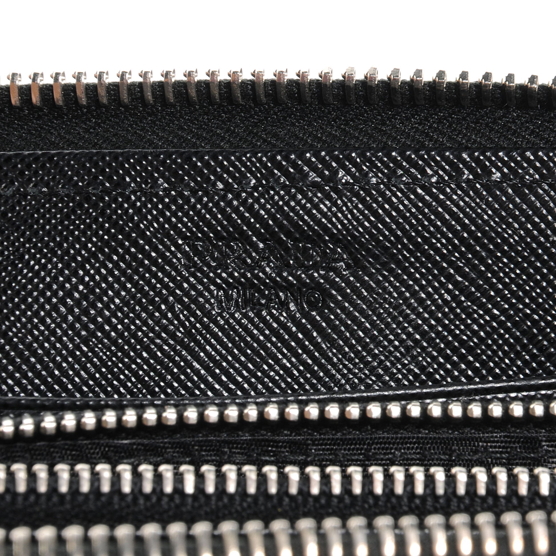 Prada Saffiano Zip Around Wallet Nero Black 7 of 9