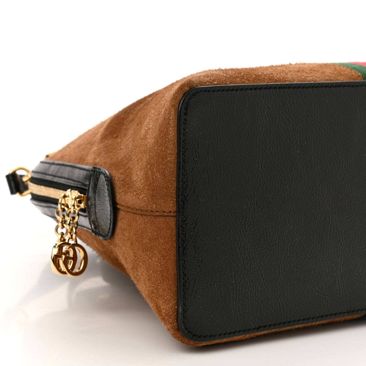 Gucci Suede Patent Web Medium Ophidia Top Handle Dome Bag Nocciola Black 9 of 10