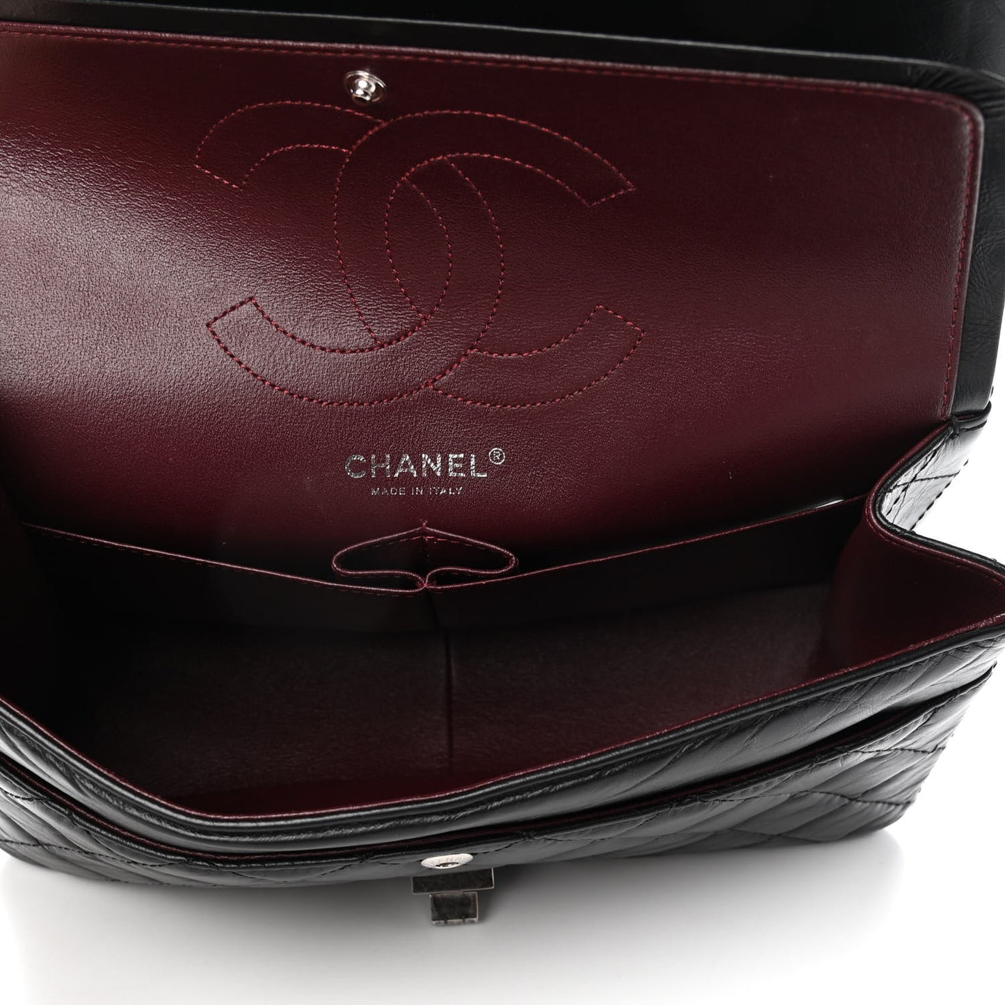 Aged Calfskin Quilted 2.55 Reissue 226 Flap Black