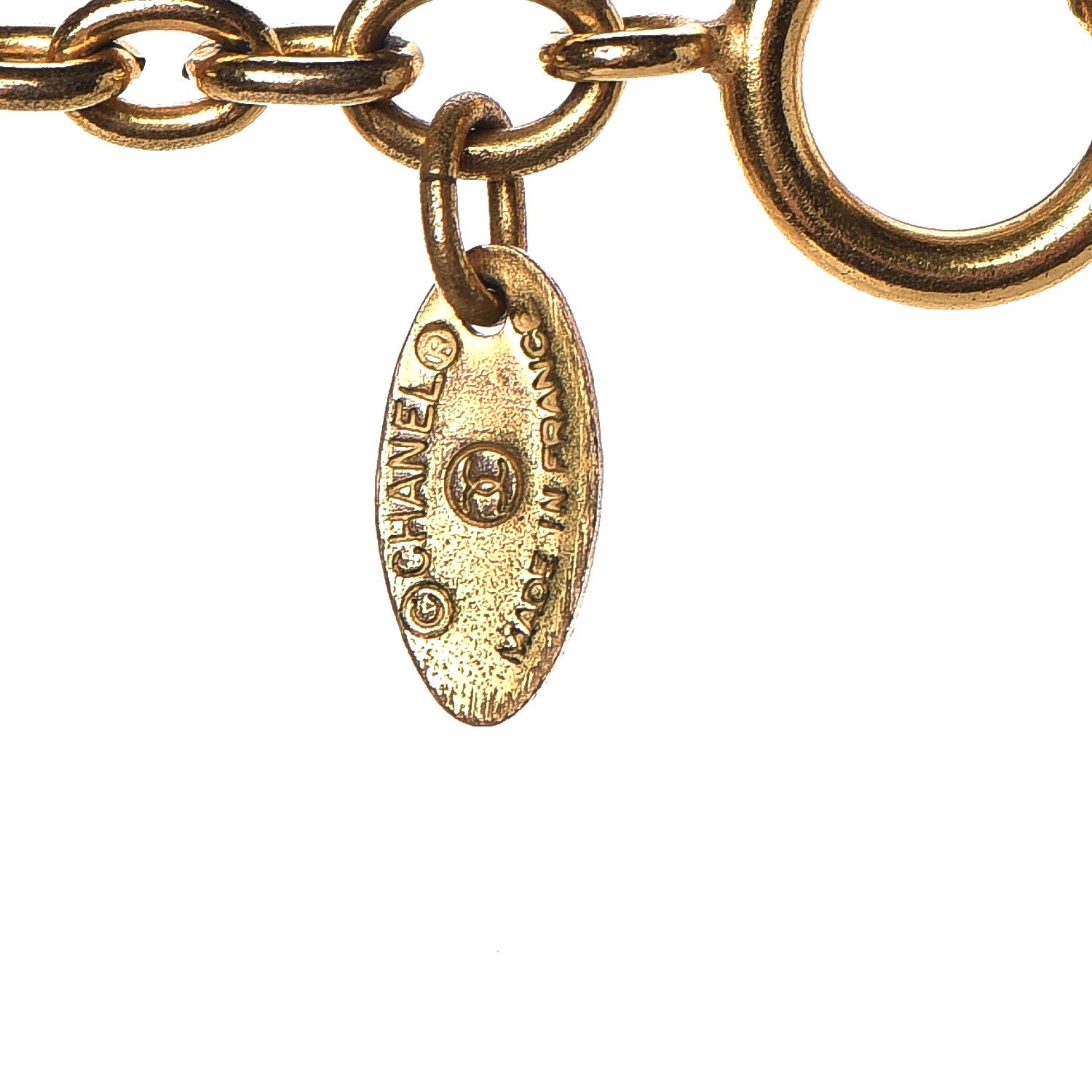 Chanel Sunburst Cutout CC Necklace Gold 6 of 7