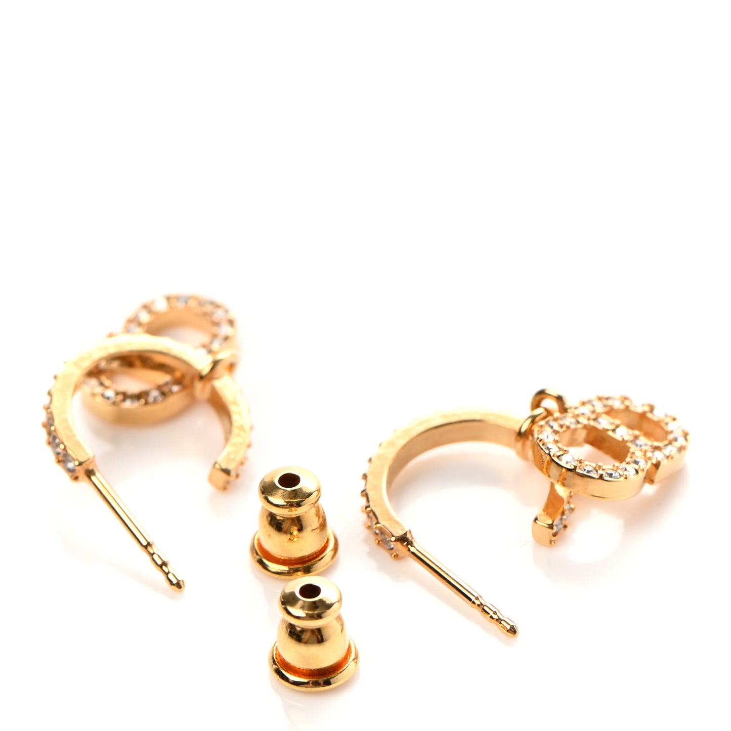 Crystal Clair D Lune Hoop Earrings Gold
