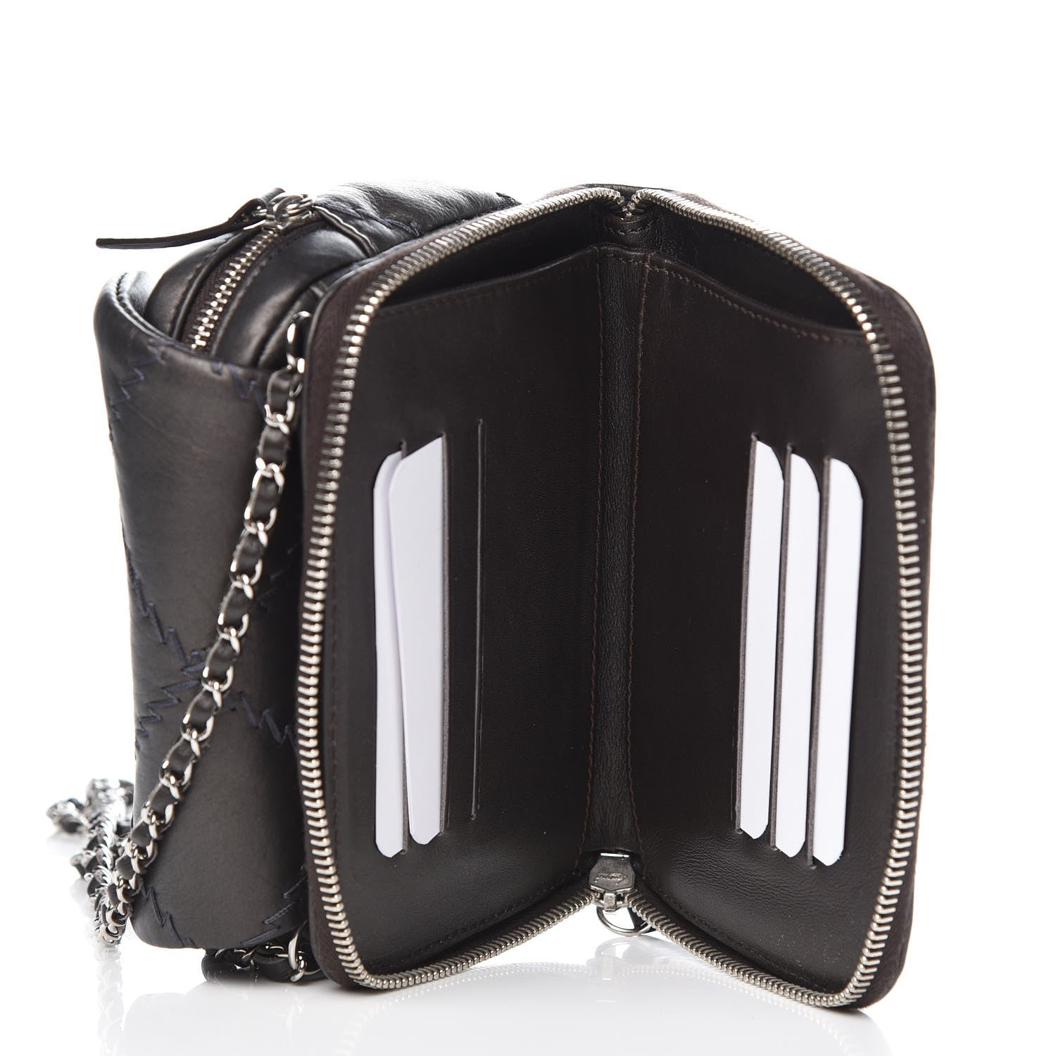 Chanel Metallic Lambskin Stitched New Mini Flap Grey 5 of 9