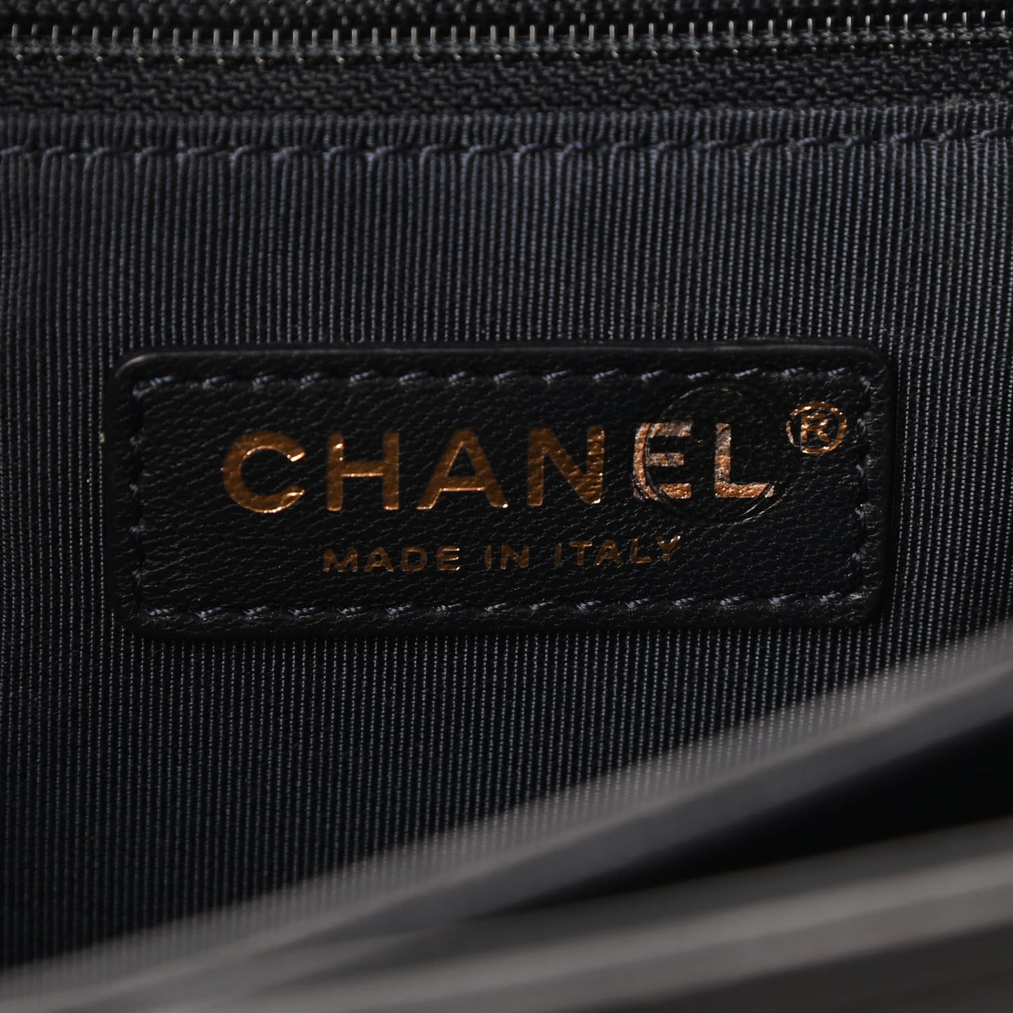 Calfskin Stitched Straight Lines Flap Navy