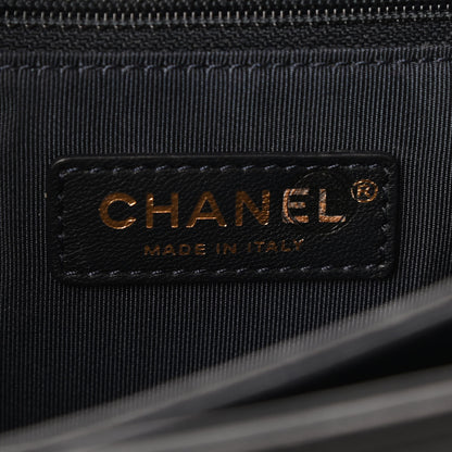 Chanel Calfskin Stitched Straight Lines Flap Navy 5 of 6
