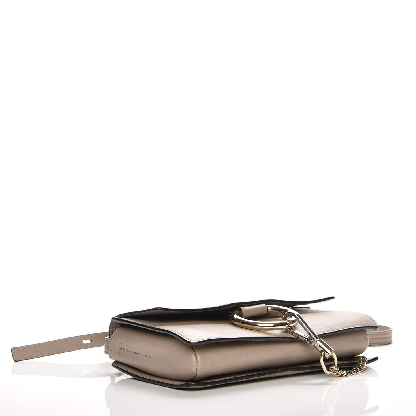 Suede Calfskin Small Faye Shoulder Bag Motty Grey