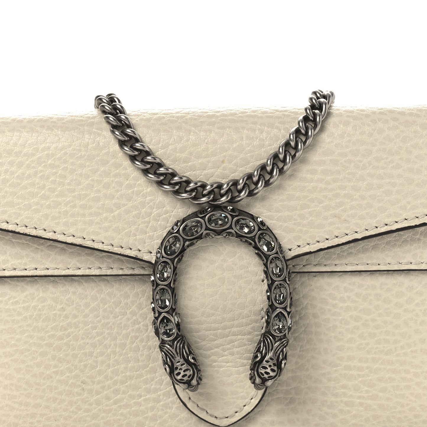 Dollar Calfskin Crystal Super Mini Dionysus Shoulder Bag Mystic White Black Diamond