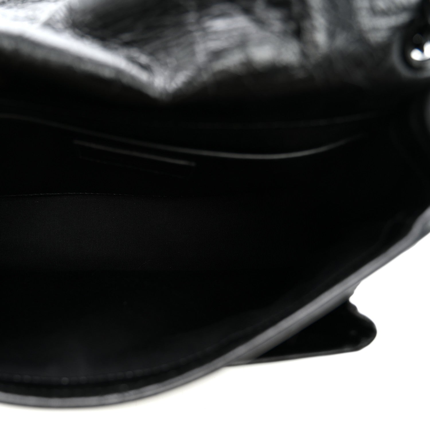 Saint Laurent Crinkled Calfskin Matelasse Monogram Baby Niki Chain Satchel Black 5 of 10