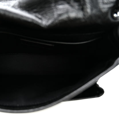 Saint Laurent Crinkled Calfskin Matelasse Monogram Baby Niki Chain Satchel Black 5 of 10