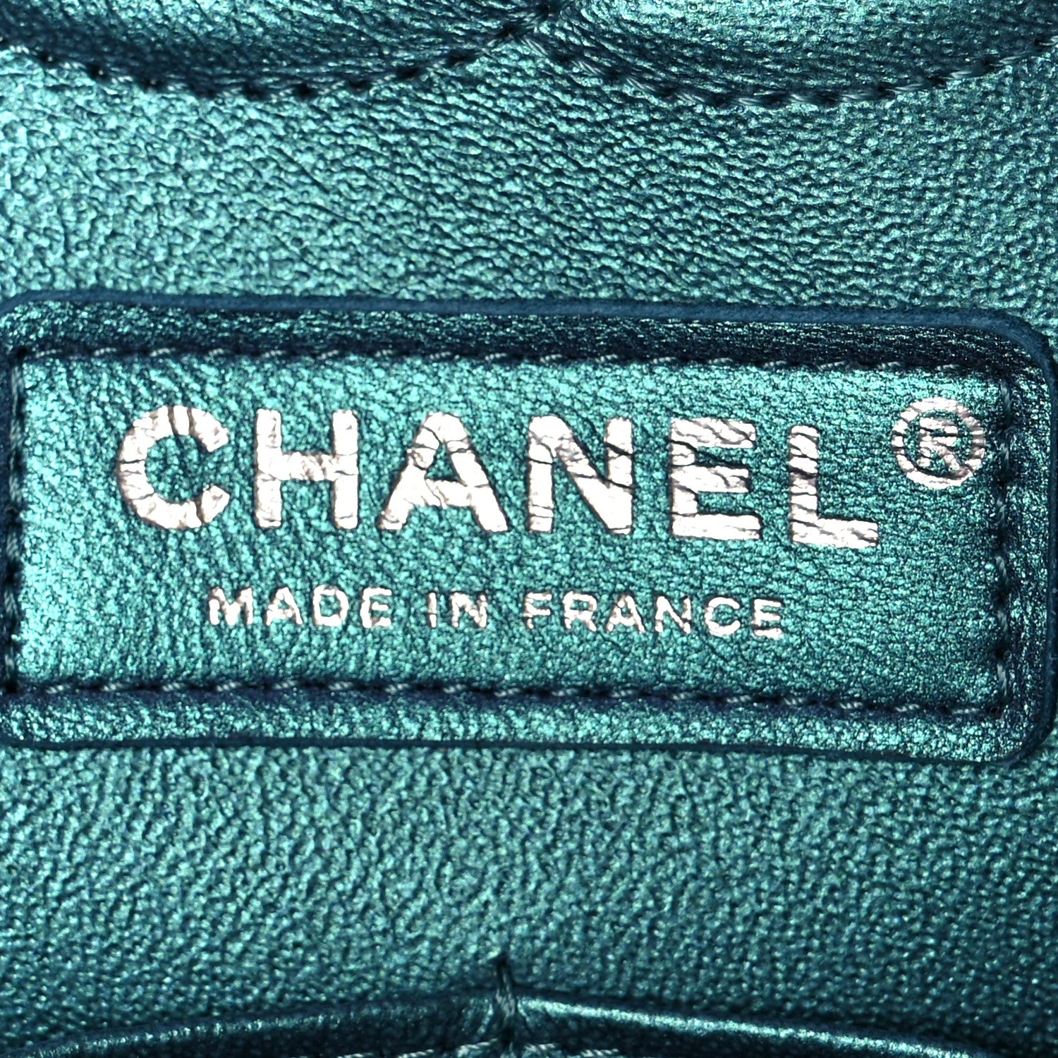 Chanel Metallic Lambskin Quilted Medium Double Flap Turquoise 6 of 11