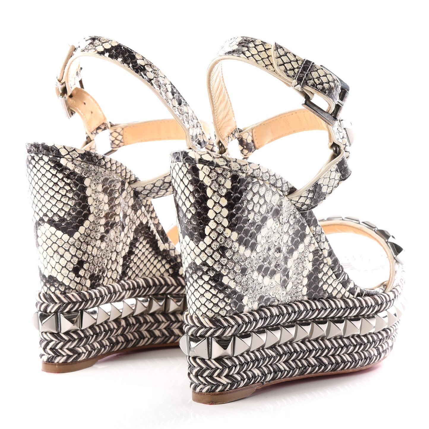 Watersnake Print Cataclou 120 Wedge Sandals 36 Roccia Gun Metal