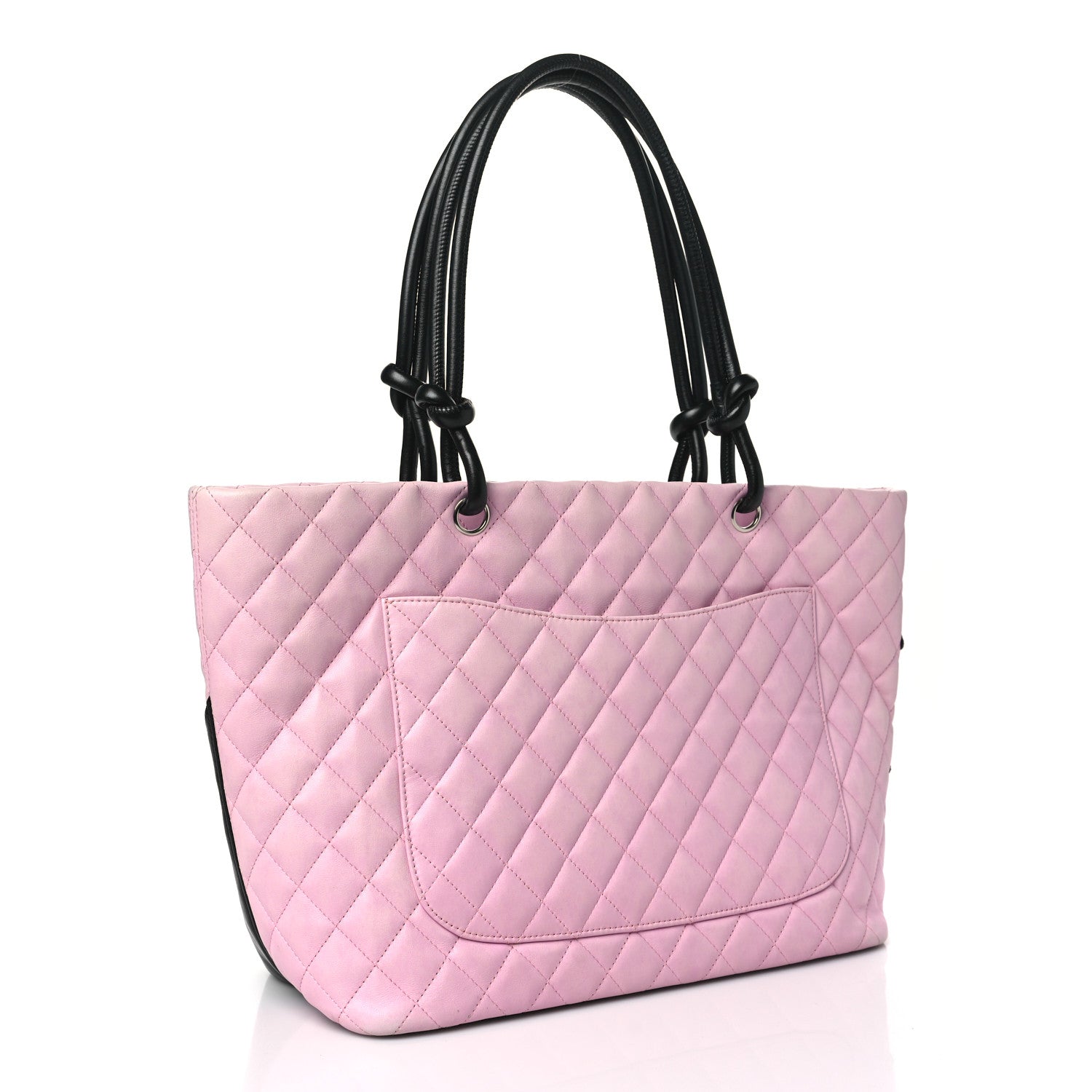 Chanel Calfskin Quilted Large Cambon Tote Pink Black 3 of 12