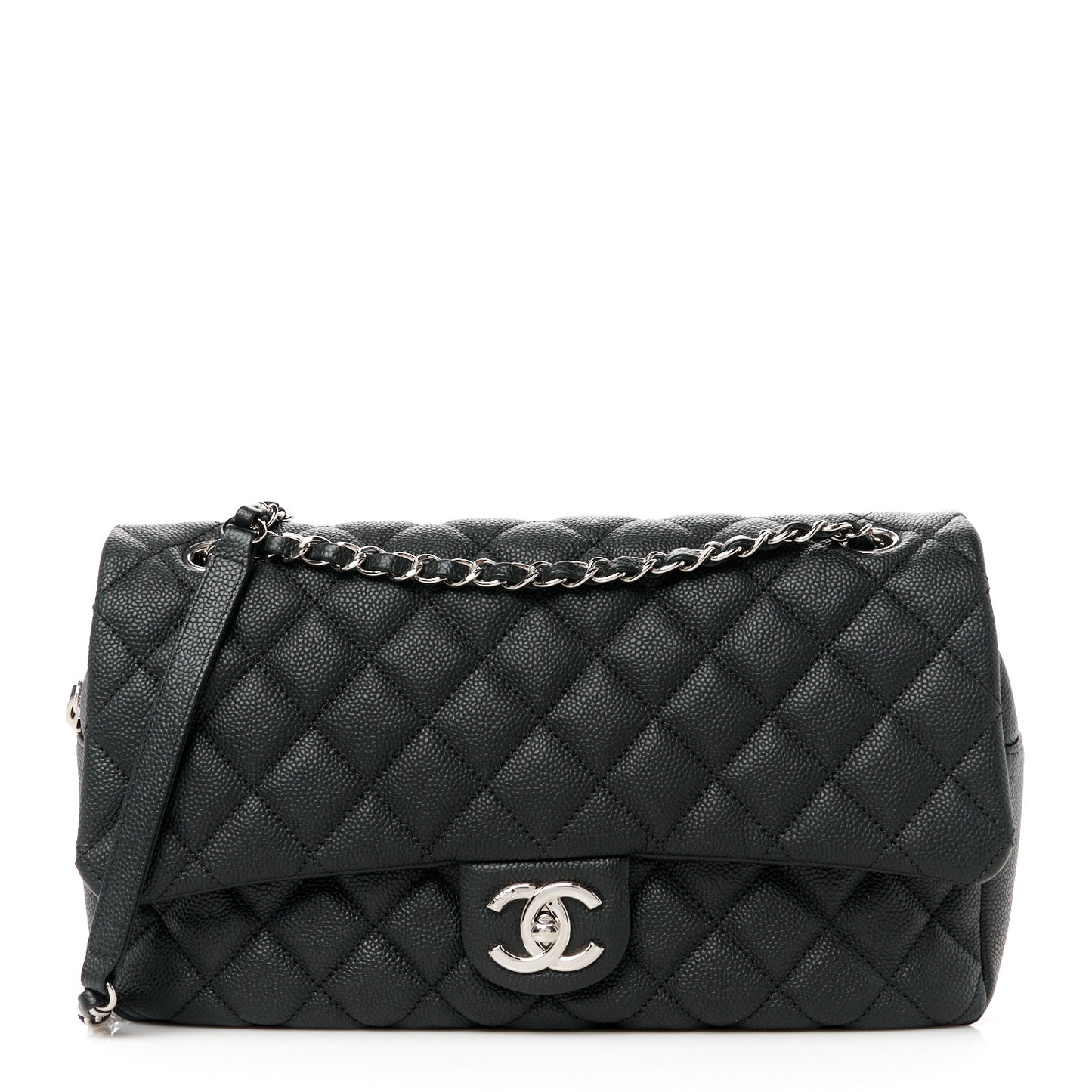 Caviar Quilted Jumbo Easy Flap Black