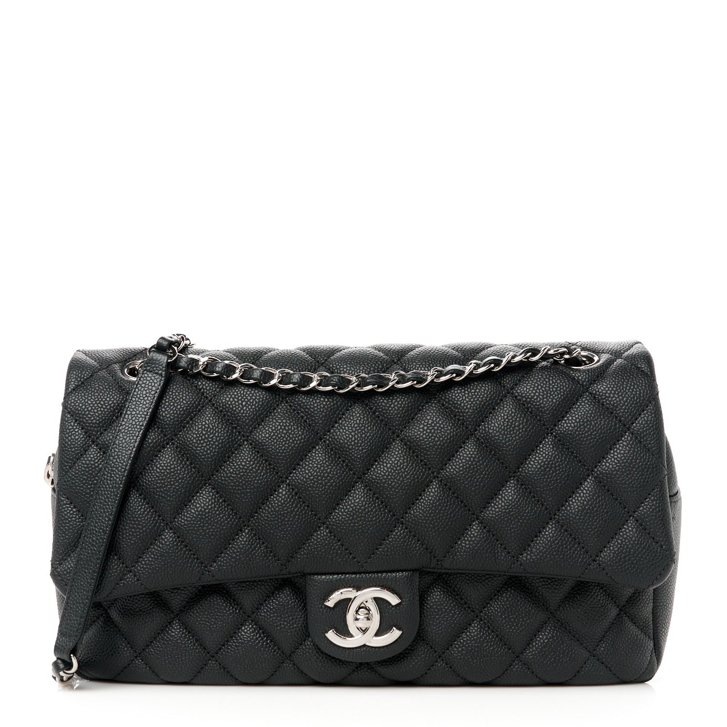 Chanel Caviar Quilted Jumbo Easy Flap Black 1 of 13