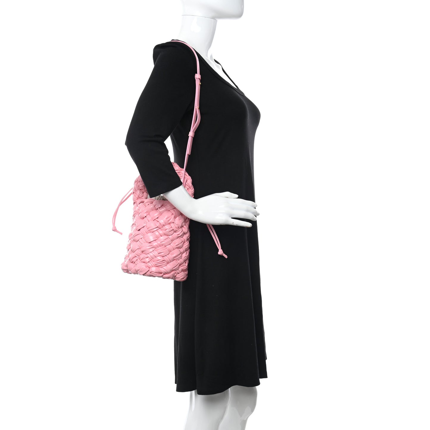 Calfskin Intrecciato Kalimero Bucket Bag Ribbon
