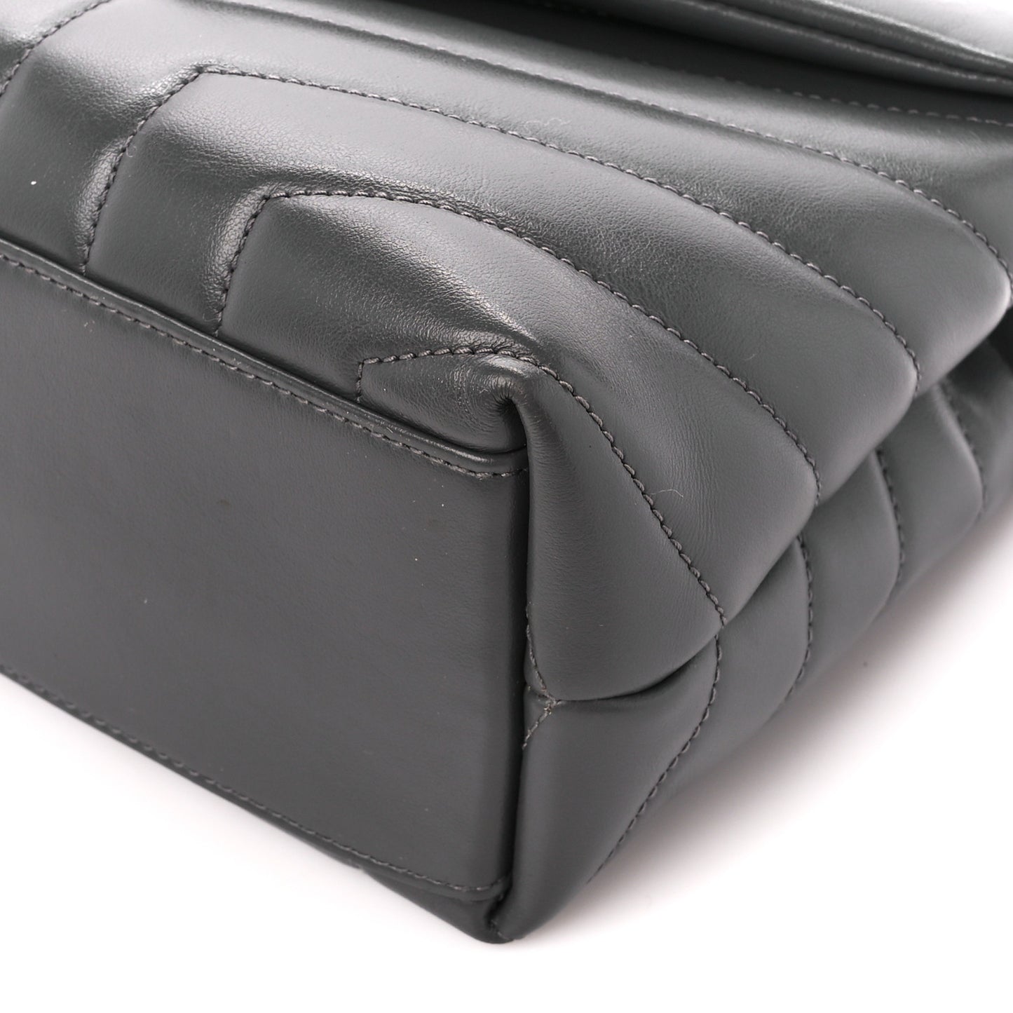 Calfskin Y Quilted Monogram Small Loulou Chain Satchel Storm