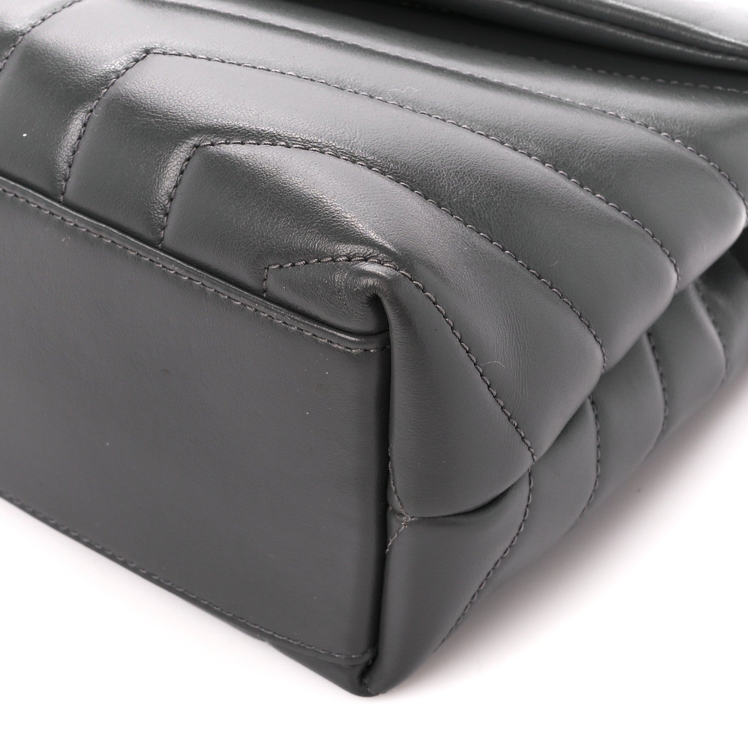 Saint Laurent Calfskin Y Quilted Monogram Small Loulou Chain Satchel Storm 11 of 11