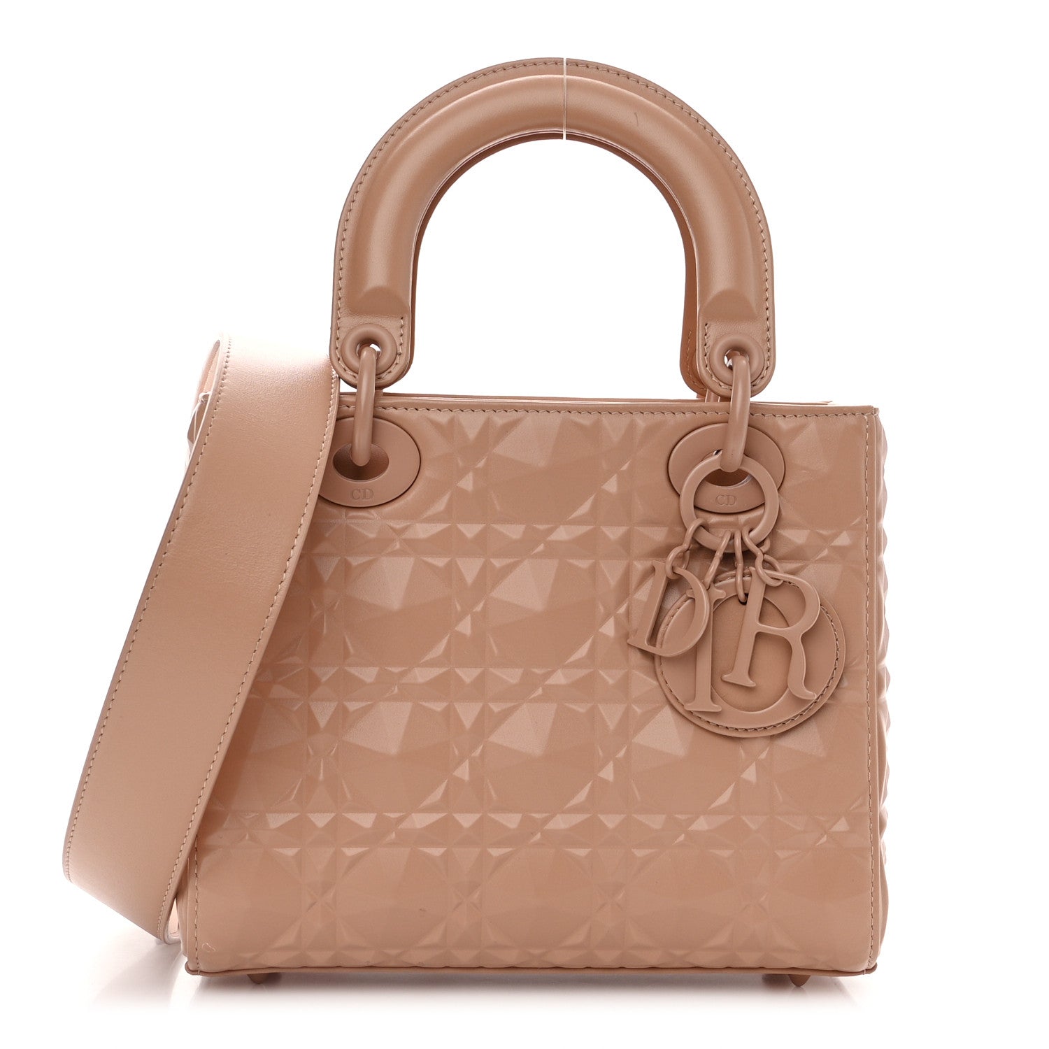 Christian Dior Calfskin Cannage Diamond Small My ABCDior Lady Dior Rose Des Vents 1 of 18