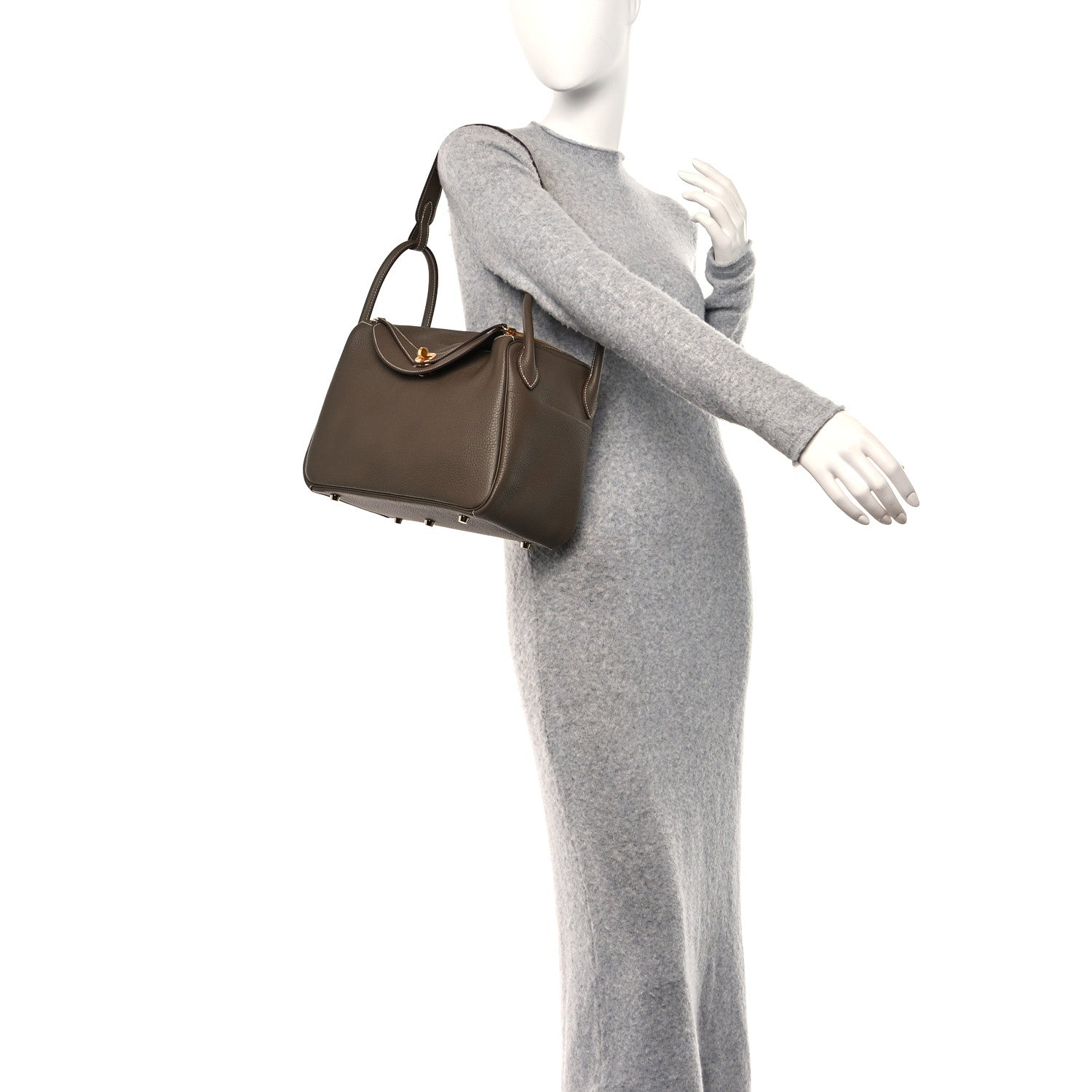 Hermes Taurillon Clemence Lindy 30 Etoupe 2 of 10