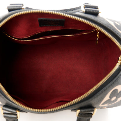 Louis Vuitton Empreinte Monogram Giant Speedy Bandouliere 25 Black Beige 5 of 13