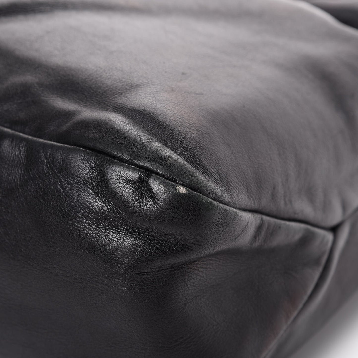 Calfskin Medium Horsebit Chain Hobo Black