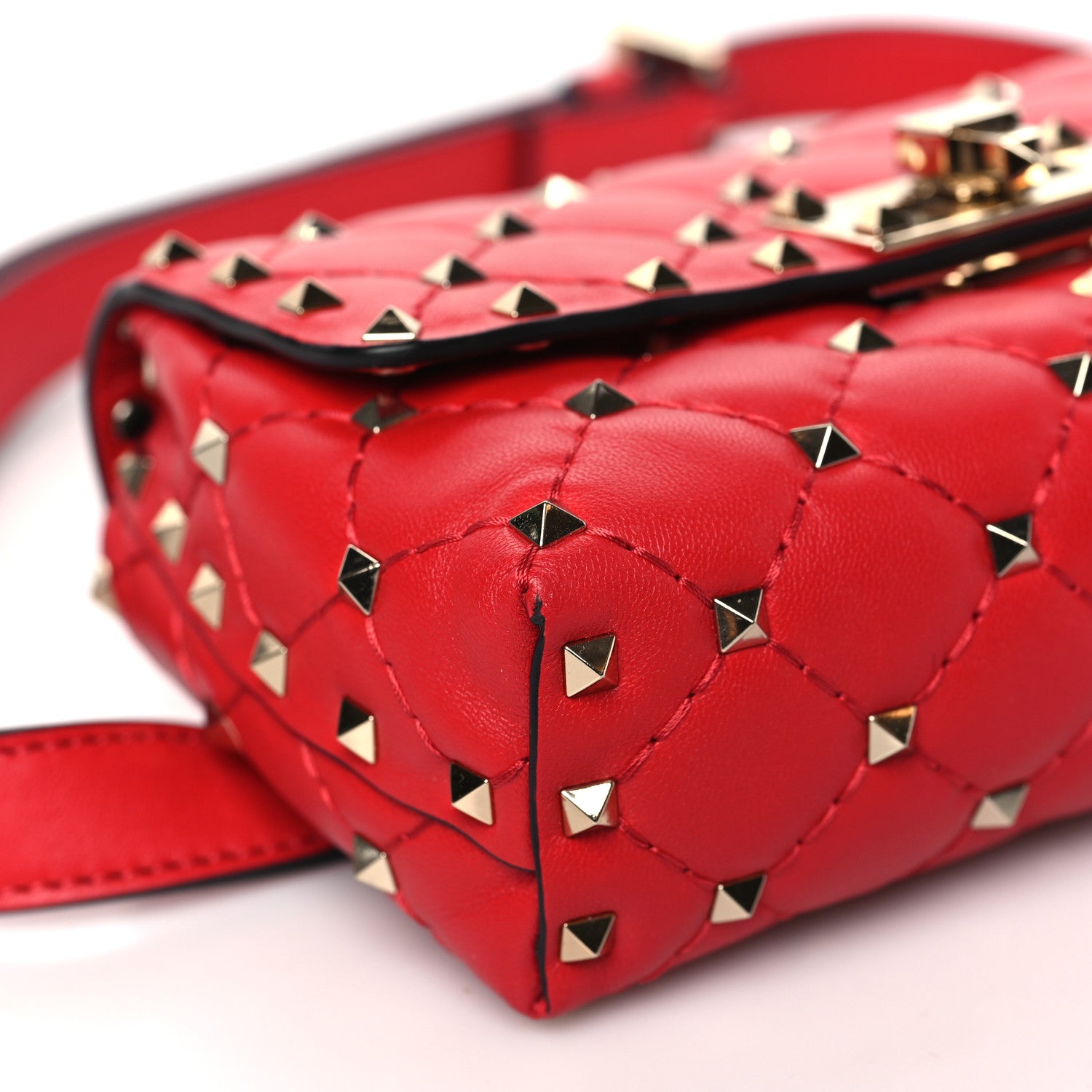 Valentino Garavani Nappa Rockstud Spike Belt Bag Rouge Pur 9 of 10