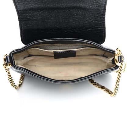 Gucci Pebbled Calfskin Small 1973 Chain Shoulder Bag Black 5 of 9