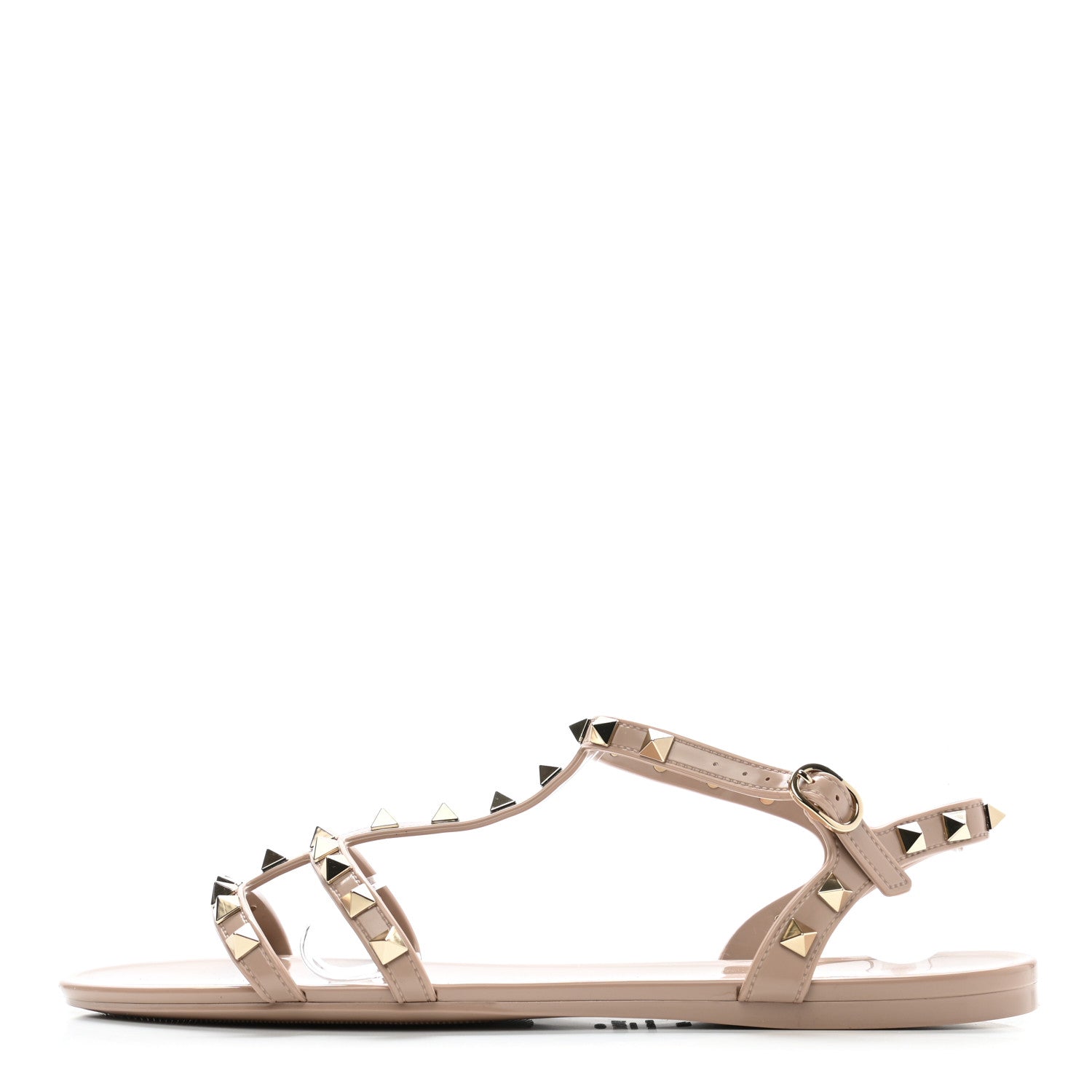 Valentino Garavani PVC Jelly Rockstud Caged Sandals 40 Poudre 1 of 7