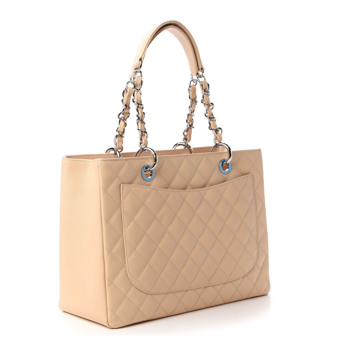 Caviar Quilted Grand Shopping Tote GST Beige Clair