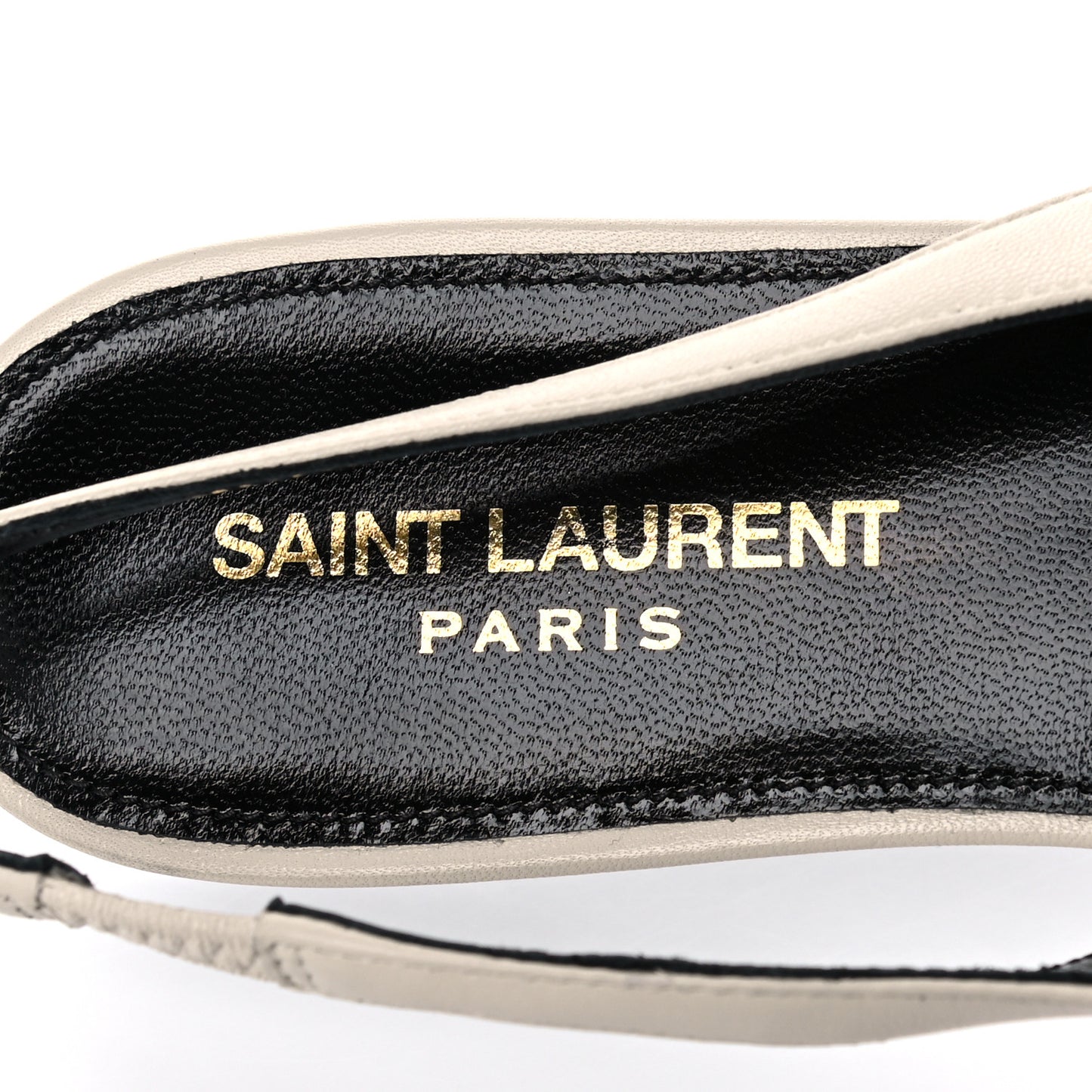 Patent Smooth Lambskin Anais Slingback Flats 36 Navy Pearl