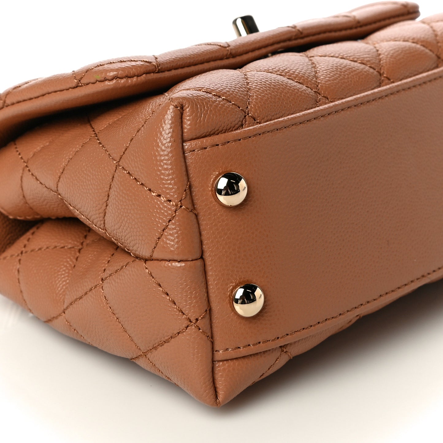 Caviar Quilted Extra Mini Coco Handle Flap Brown