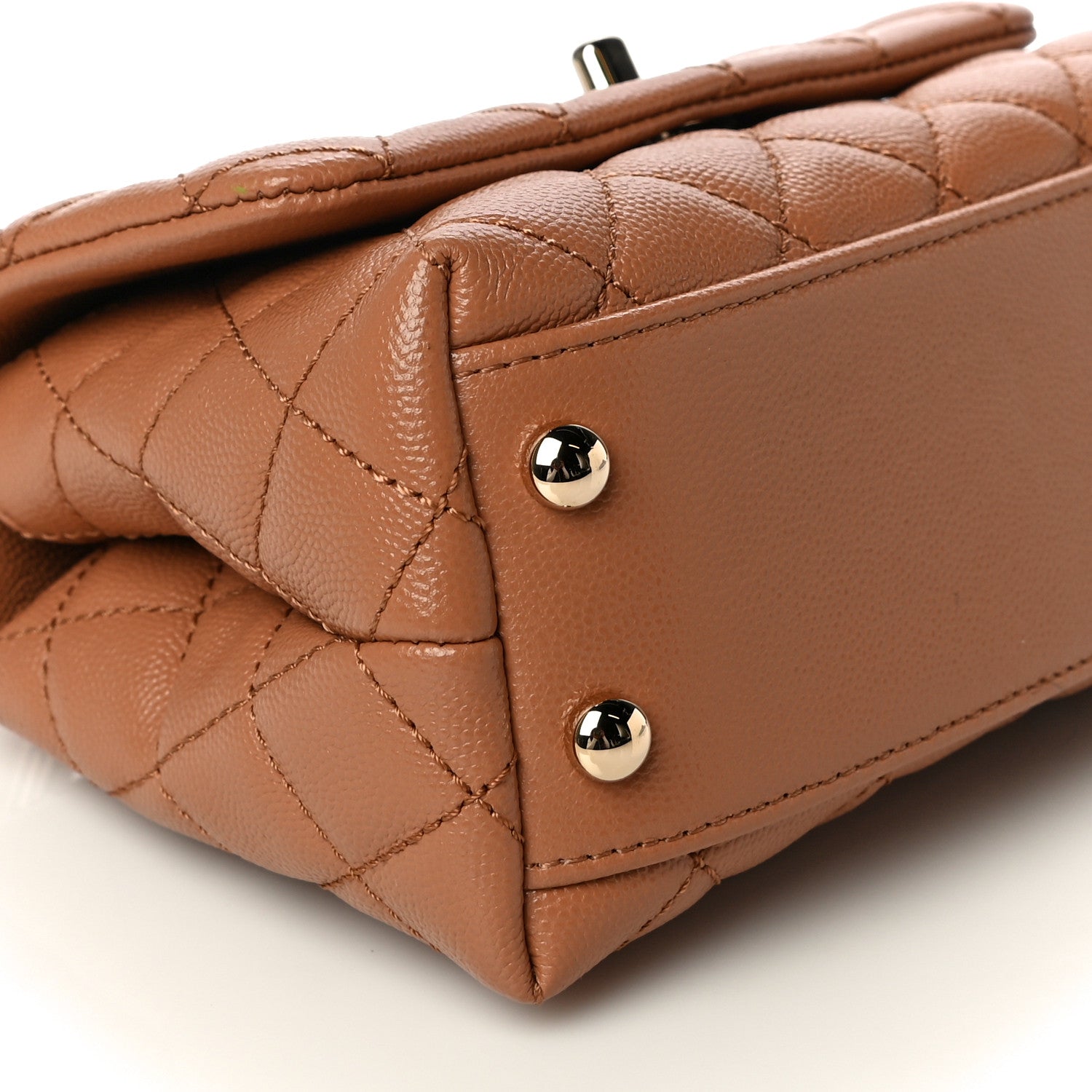 Chanel Caviar Quilted Extra Mini Coco Handle Flap Brown 10 of 10