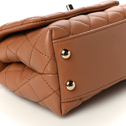 Chanel Caviar Quilted Extra Mini Coco Handle Flap Brown 10 of 10