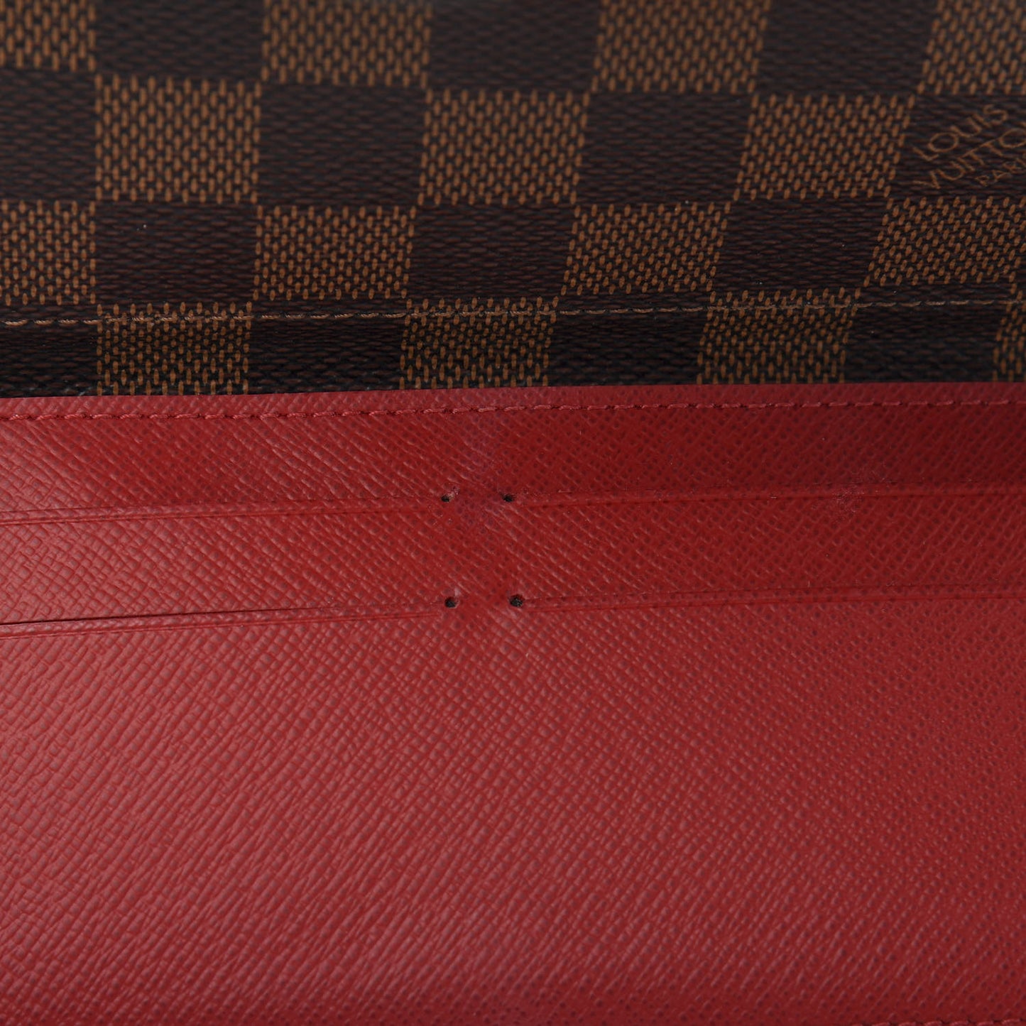 Damier Ebene Josephine Wallet Red