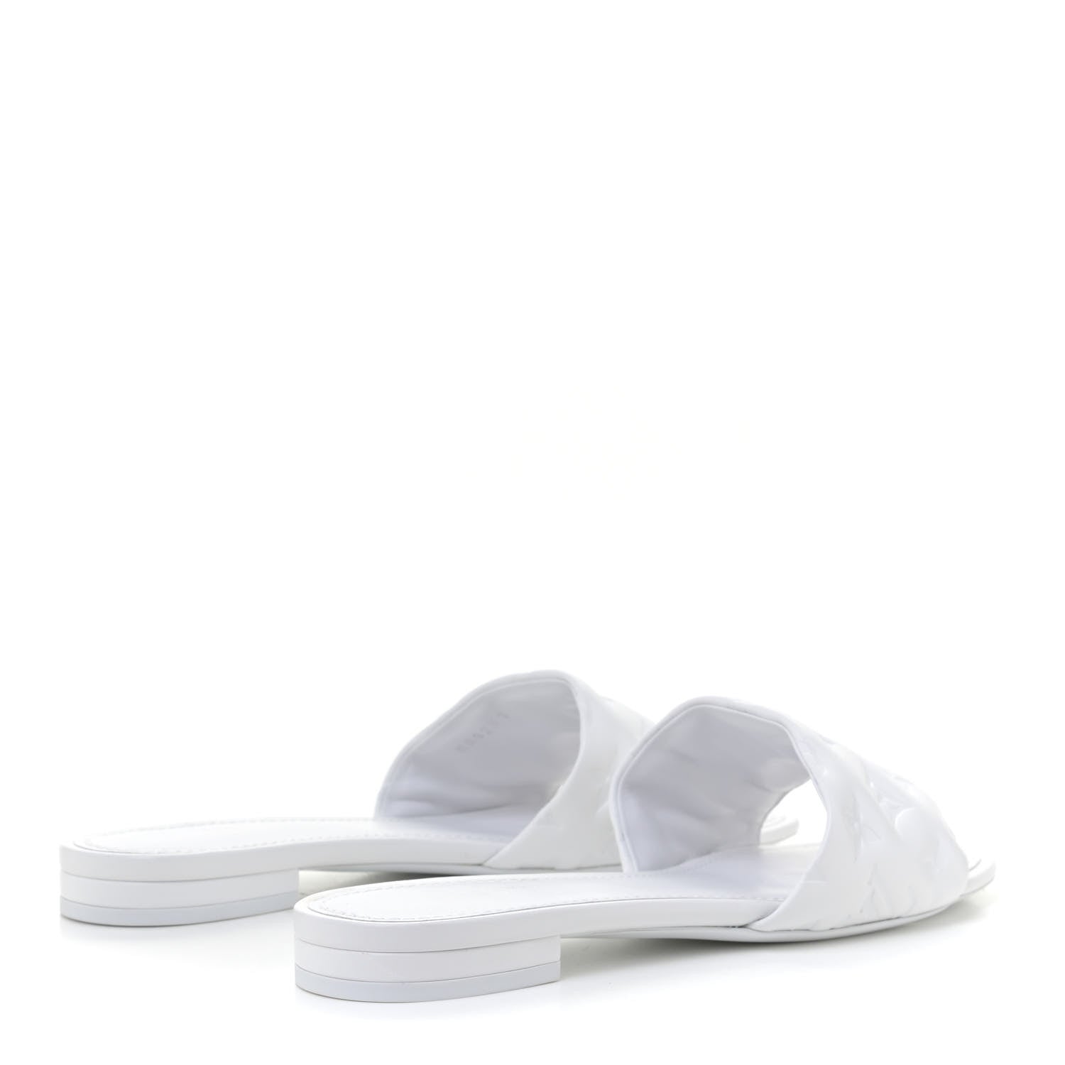 Louis Vuitton Lambskin Embossed Monogram Revival Flat Mules 40 White 6 of 21