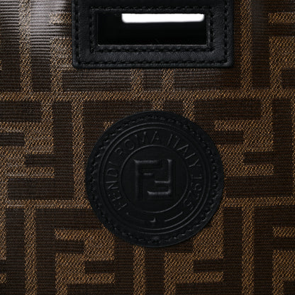 Fendi Glazed Fabric Vitello Century FF 1974 Stamp Patch Medium Peekaboo Defender Cover Mogano Panna Black 7 of 12