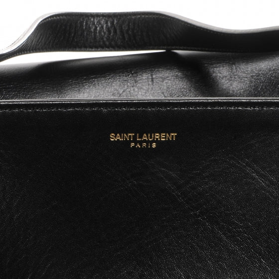 Leather Reversible East West Shopping Tote Black