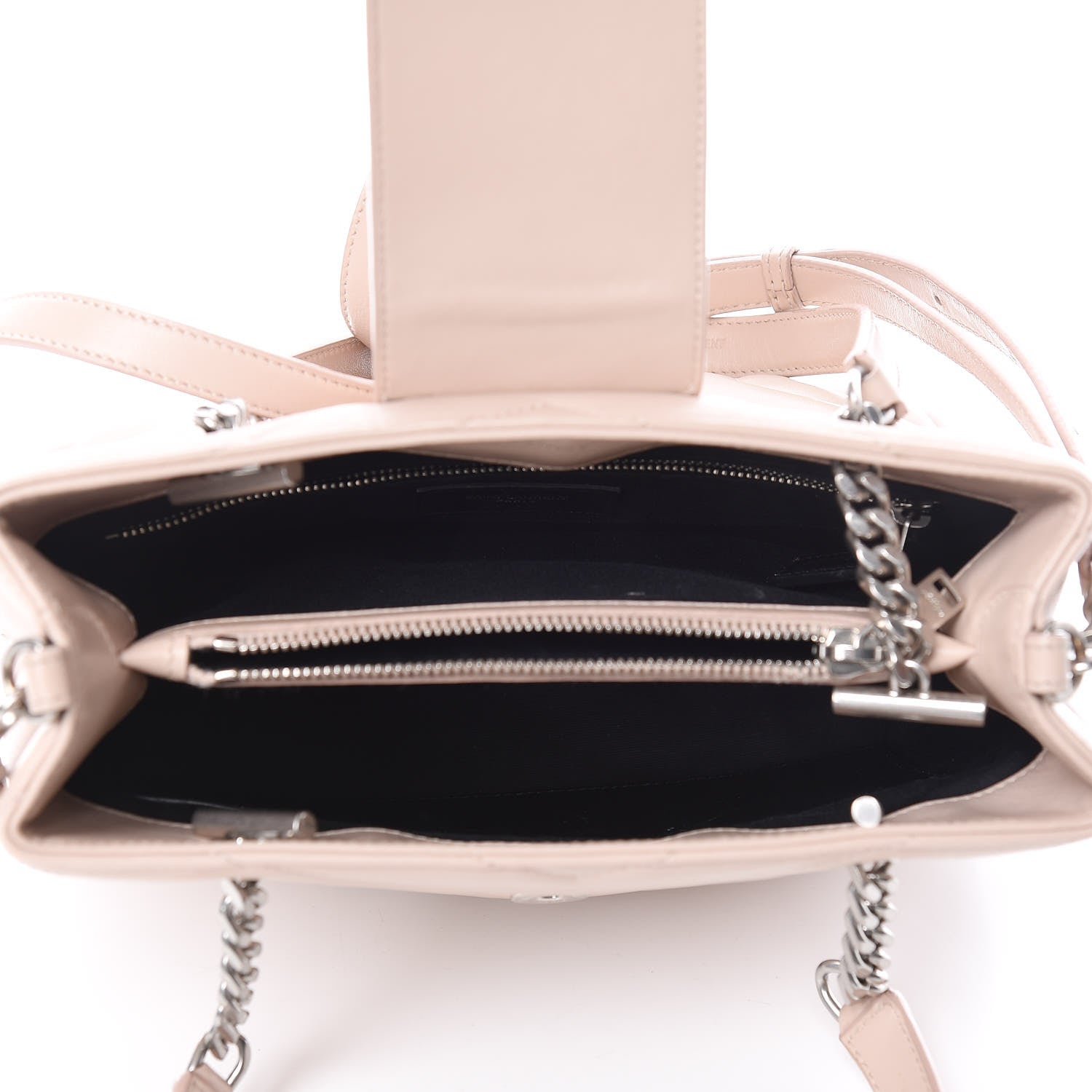 Saint Laurent Calfskin Y Quilted Monogram Small Loulou Shopper Marble Pink 5 of 10
