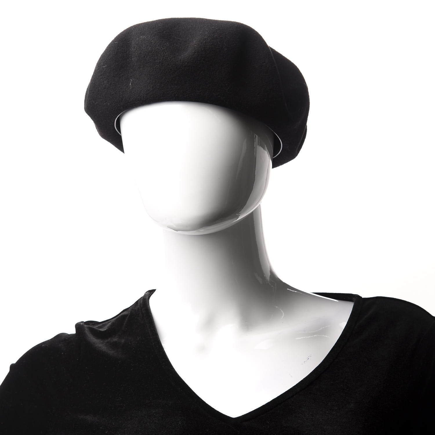 Hermes Wool Bonnie Beret 56 Black 2 of 5