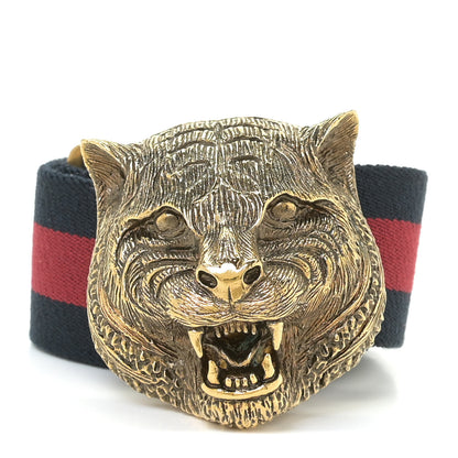 Gucci Web Feline Buckle Belt 75 60 Green Red 1 of 8
