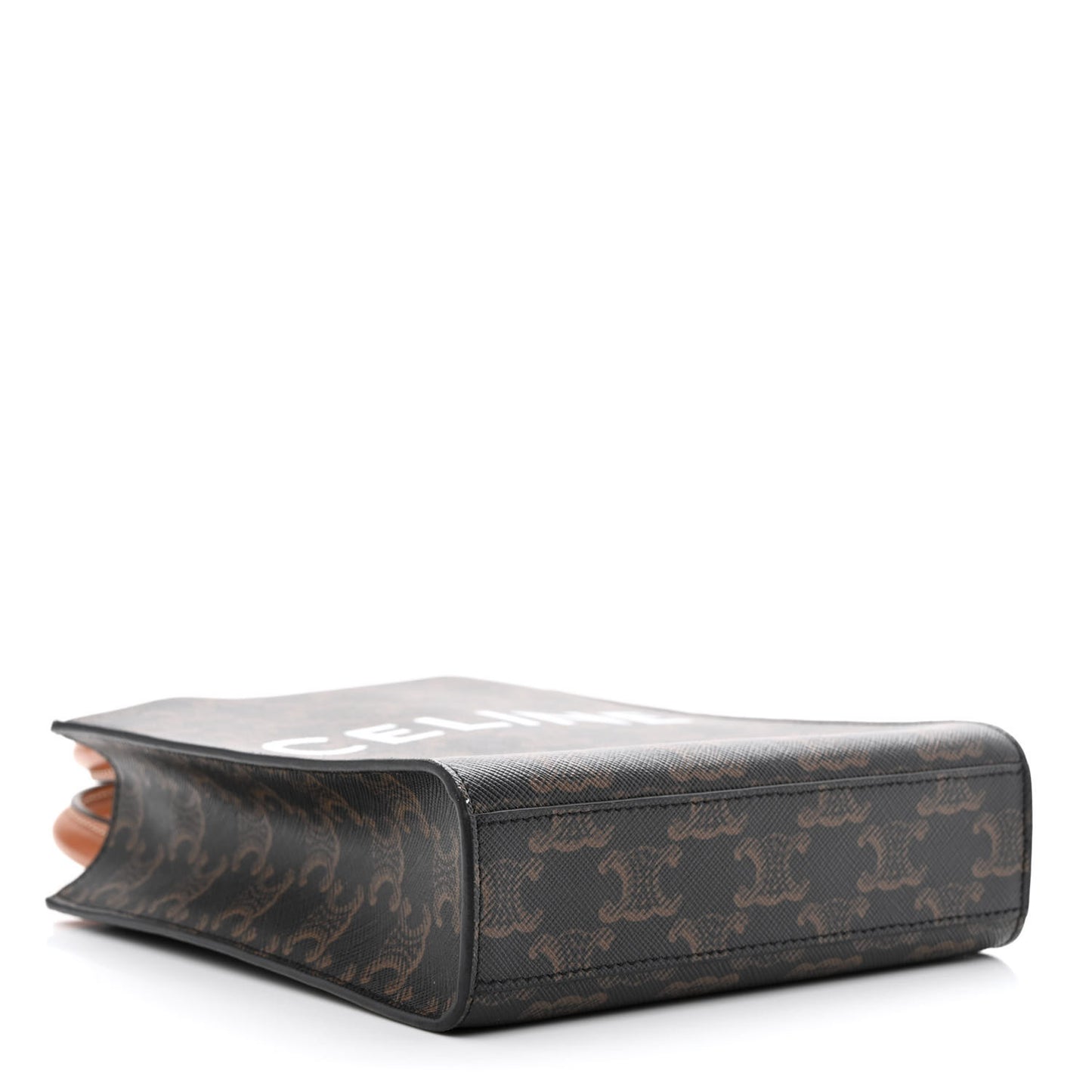 Triomphe Canvas Calfskin Mini Vertical Cabas Tan
