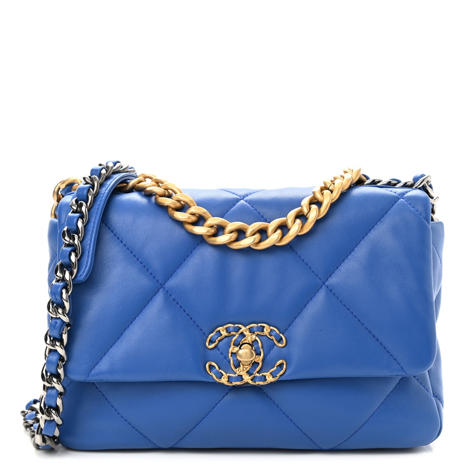Chanel Lambskin Quilted Medium Chanel 19 Flap Blue 1 of 10