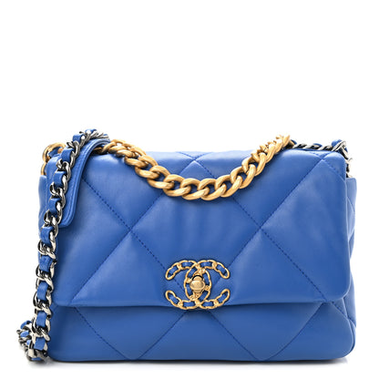 Chanel Lambskin Quilted Medium Chanel 19 Flap Blue 1 of 10