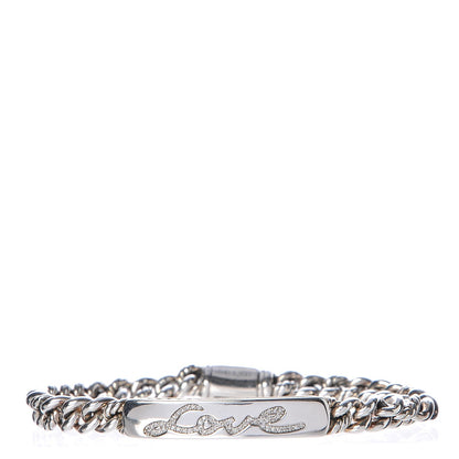 David Yurman Sterling Silver Diamond 7mm Petite Pave Curb Link Love ID Bracelet 1 of 6